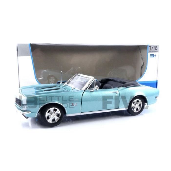 Voiture Miniature de Collection - MAISTO 1/18 - CHEVROLET Camaro SS 396 Cabriolet - 1967 - Blue / White - 31684BL