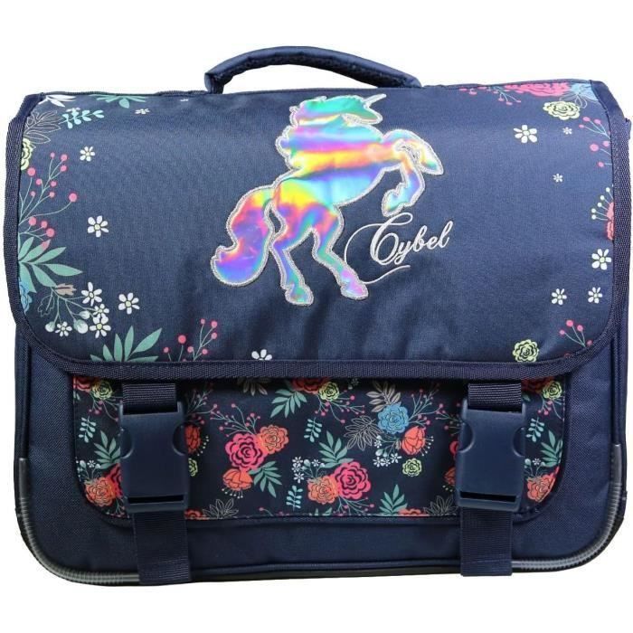 Cartable 38 Cm Cybel Cheval Licorne Bleu Fleurs[u190] - Cdiscount ...