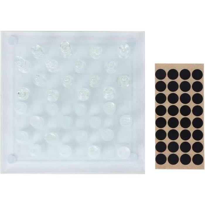 Jeu D’Échecs En Verre Cristal Givré – Plateau 25x25 Cm, 32 Pièces, Design Damier, Compact Et Portable Pour Voyage, École Ou Camping