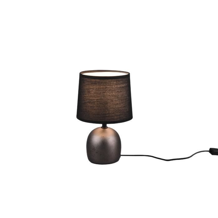 Lampe de table - Malu - Céramique blanche - Abat-jour conique - Culot E14 26x16 cm