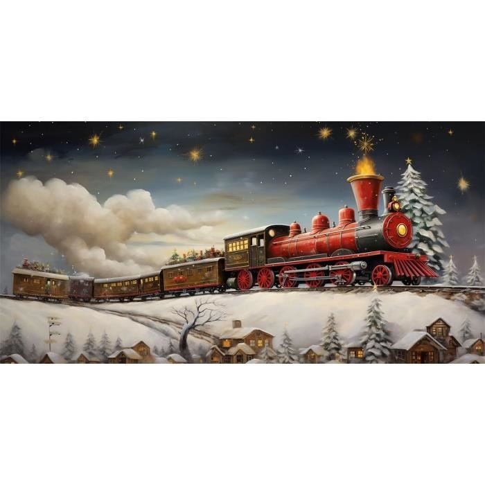Kit Diamond Painting Adulte Noël Vintage - Sapin De Noël 5D DIY 30x40 Cm - Décoration Murale Loisir Créatif