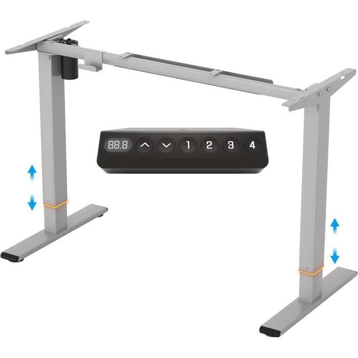 Cadre De Bureau Assis-debout électrique - Réglable 73-122 Cm, Largeur 93,5-135 Cm, Mémoire, Sans Plateau - 4