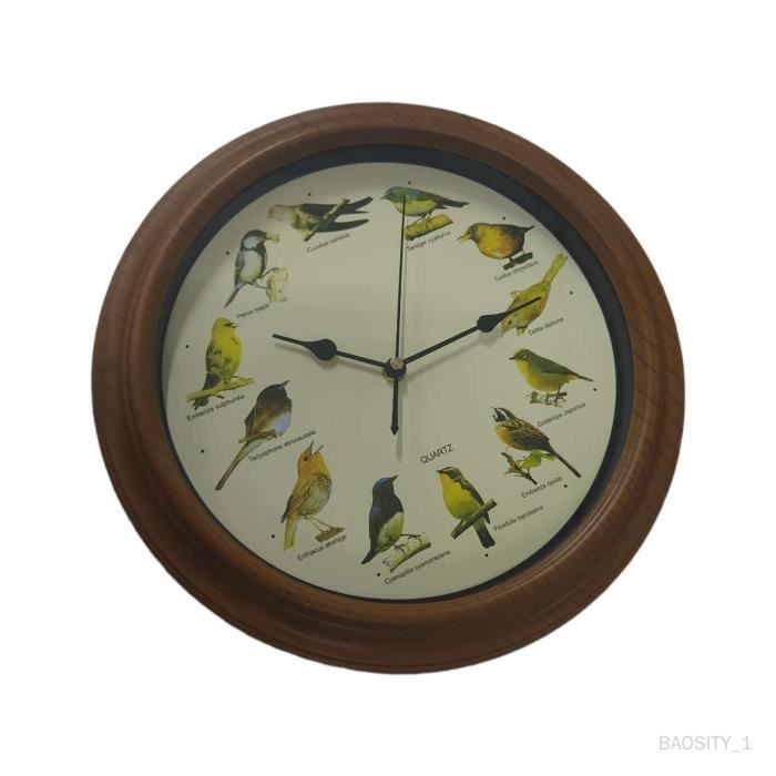 Horloge Murale à Coucou Et Chants D'oiseaux - 12 Sons D'oiseaux, Mouvement Silencieux, Design élégant