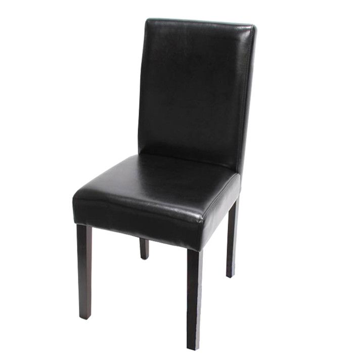Chaise de salle à manger Littau chaise de cuisine cuir - noir pieds foncés Chaise de salle à manger Littau chaise de cuisine cuir - noir pieds foncés