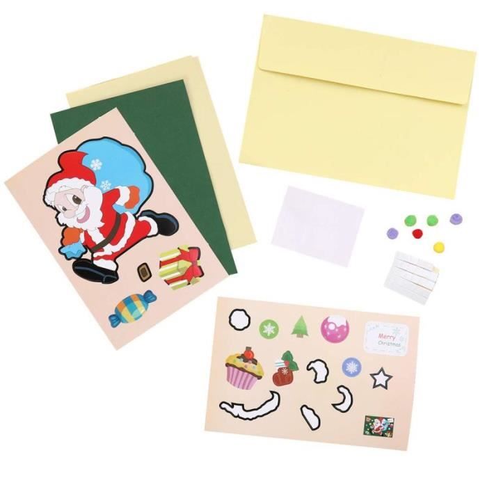 Carte De Voeux De No L Bricolage Maternelle Enfants Paquet De Materiel Fait Main Carte De Benediction De No L Motif Du Pere No L Achat Vente Kits De Cartes De Voeux