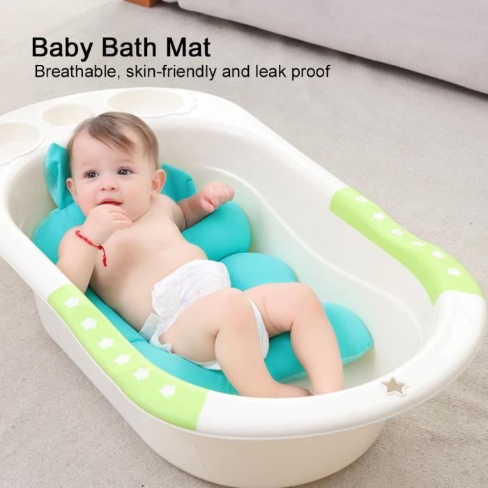 Tapis De Bain Bebe Portable Baignoire Bain Pour Nouveau Ne En Forme De Cochon Vert Clair Cdiscount Puericulture Eveil Bebe