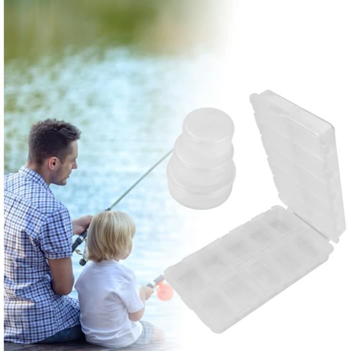 Boîte De Leurres De Pêche Transparente - Double Face, 14 Compartiments, Range Appâts Et Accessoires