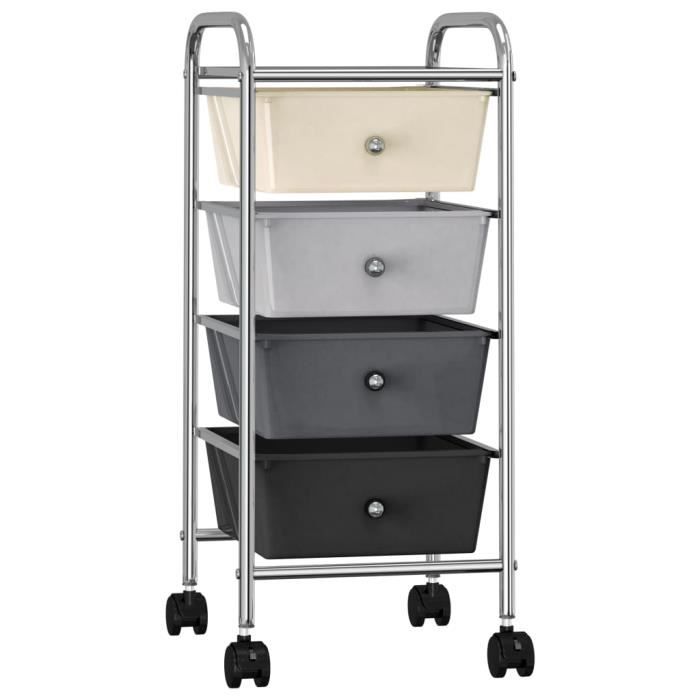 SYKIARIOL Chariot De Rangement 4 Tiroirs Avec Plateau Bois - Roulettes, Couleur Gris - Pour Cuisine, Salon, Bureau SYKIARIOL Chariot De Rangement 4 Tiroirs Avec Plateau Bois - Roulettes, Couleur Gris - Pour Cuisine, Salon, Bureau