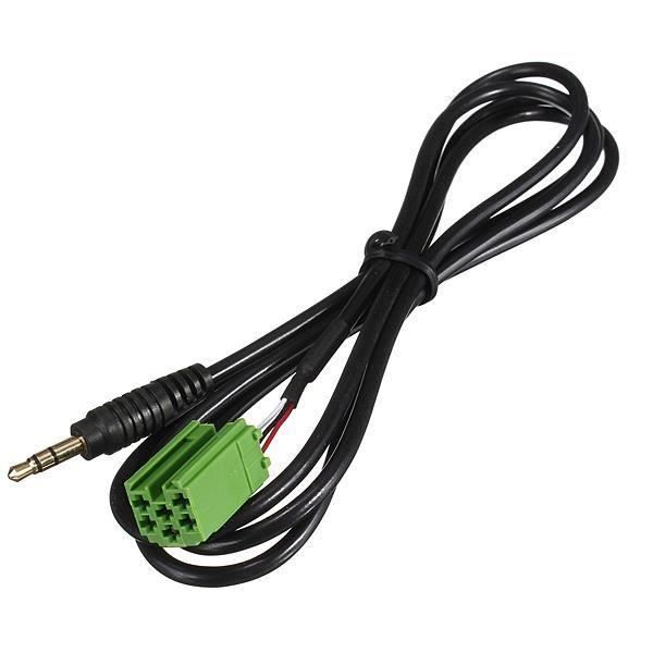 Aux-Adaptateur de prise jack connecteur 3,5 mm sur MINI-ISO vert par exemple pour renault NEUF TOP!