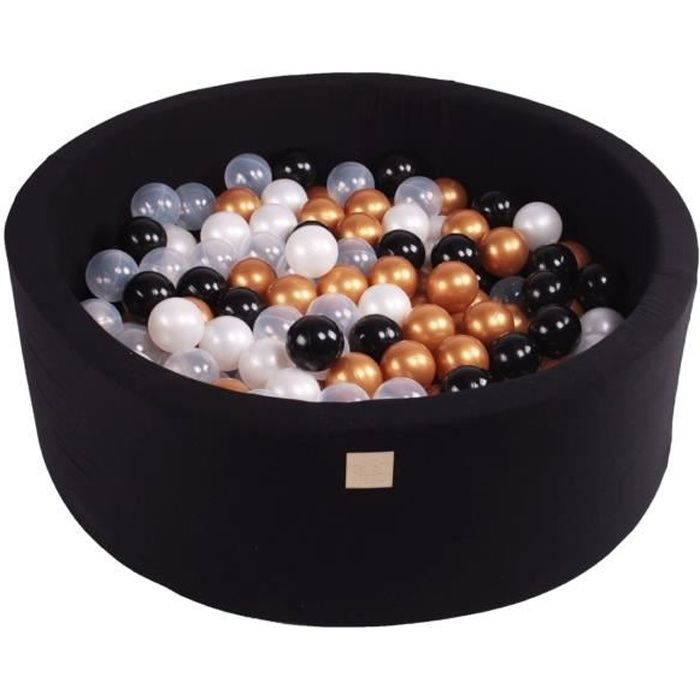 Meowbaby 90x40cm 250 Balles 7cm Piscine A Balles Pour Bebe Rond Fabrique En Ue Noir Noir Perle Blanche Or Transparente Cdiscount Jeux Jouets