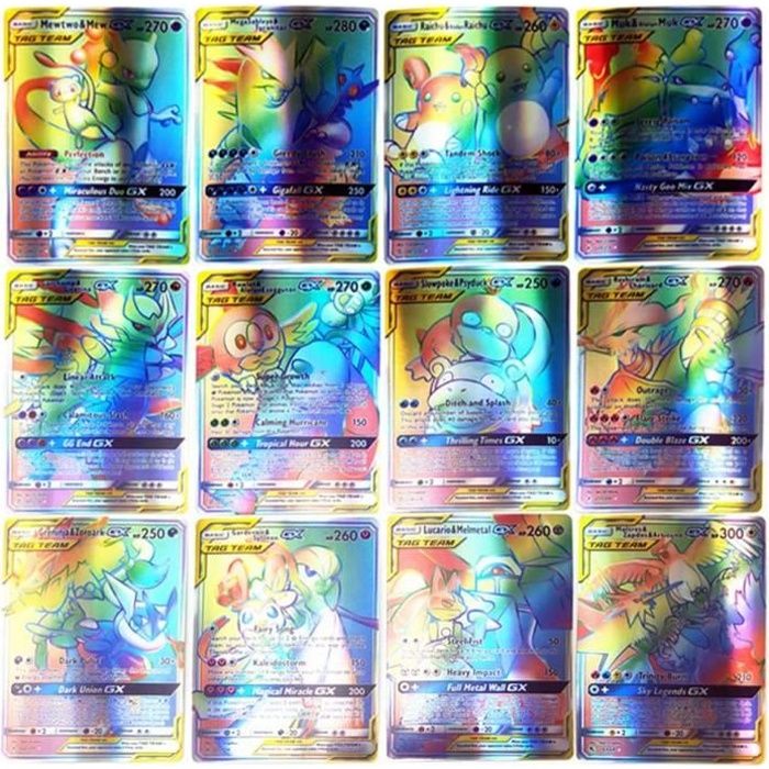 100 cartes pokémon gx