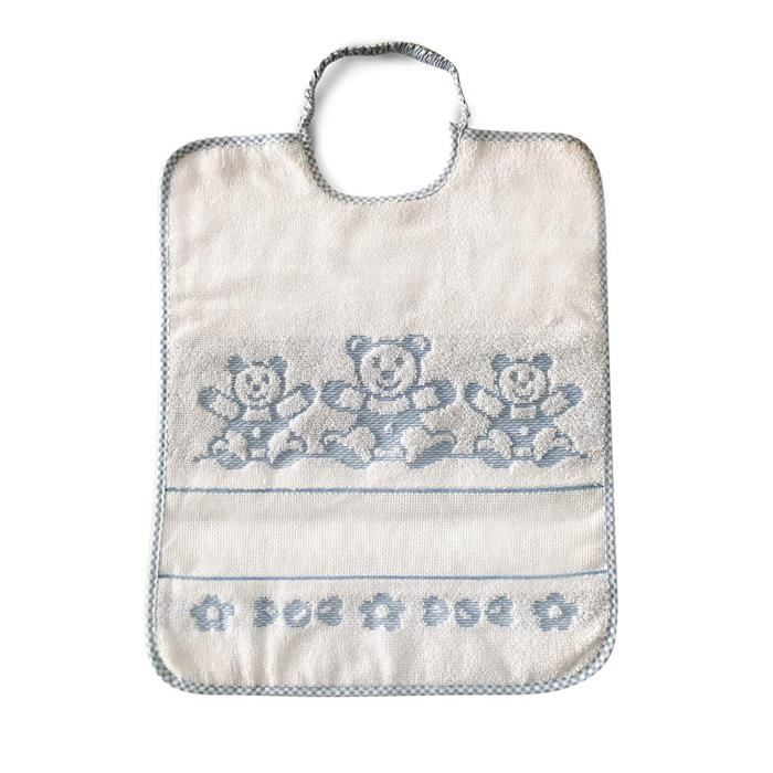 Bavoir Bebe Avec Oursons Fermeture Avec Elastique 100 Coton 24 X 28 Cm Bleu Cdiscount Puericulture Eveil Bebe