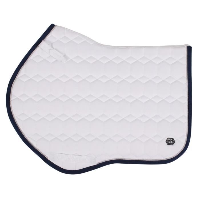 Tapis De Selle QHP Florence - Surpiqûre Carrée Avec Cordons Décoratifs | Dos Anatomique Vert Glace