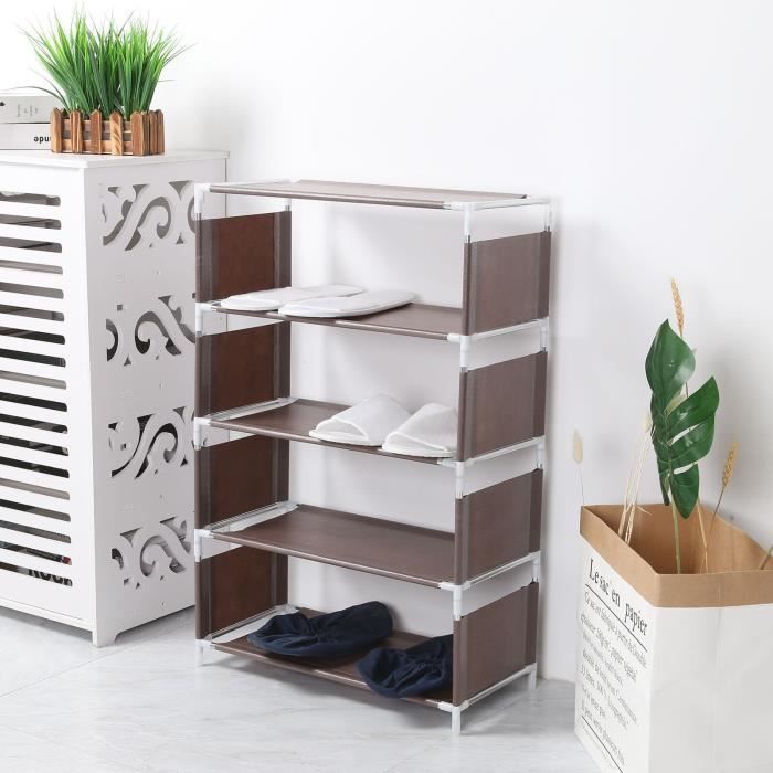 Étagère à Chaussures En Bambou - 7 Niveaux - Rangement Compact Pour Petit Espace - Solide Et Durable
