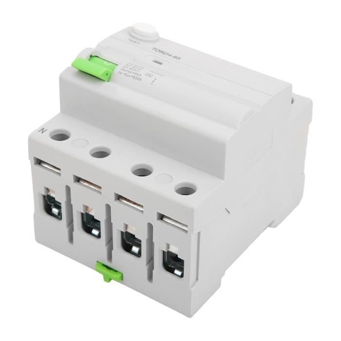 Disjoncteur Différentiel 4P 63A 400V DZ47-63 - Protection Fuite à La Terre Et Surcharge - Pour Tableau électrique