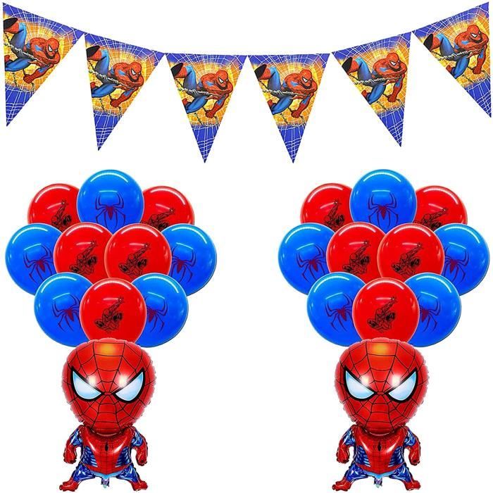 Décoration Anniversaire Spiderman Ballons Spider Man Bannière pour