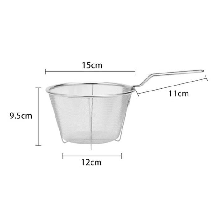 Panier Friteuse Sans Air (air Fryer) - Acier Inoxydable 304, 21x21x6 Cm, Avec Poignée - Pour Cuisson Uniforme - 10