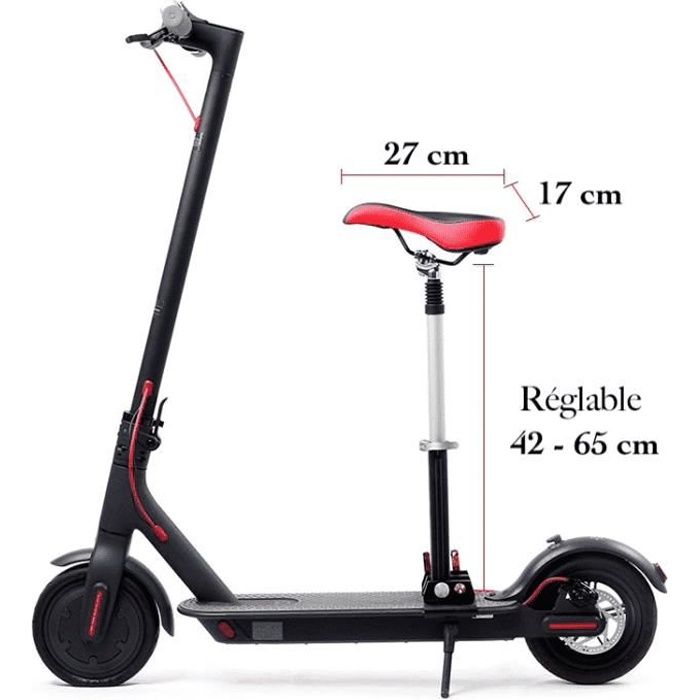 Siege Large Et Confortable Pour Trotinette Electrique Et Scooter Avec Tige De Selle Et Base Amortisseur De Chocs Hauteur Reglable Cdiscount Sport