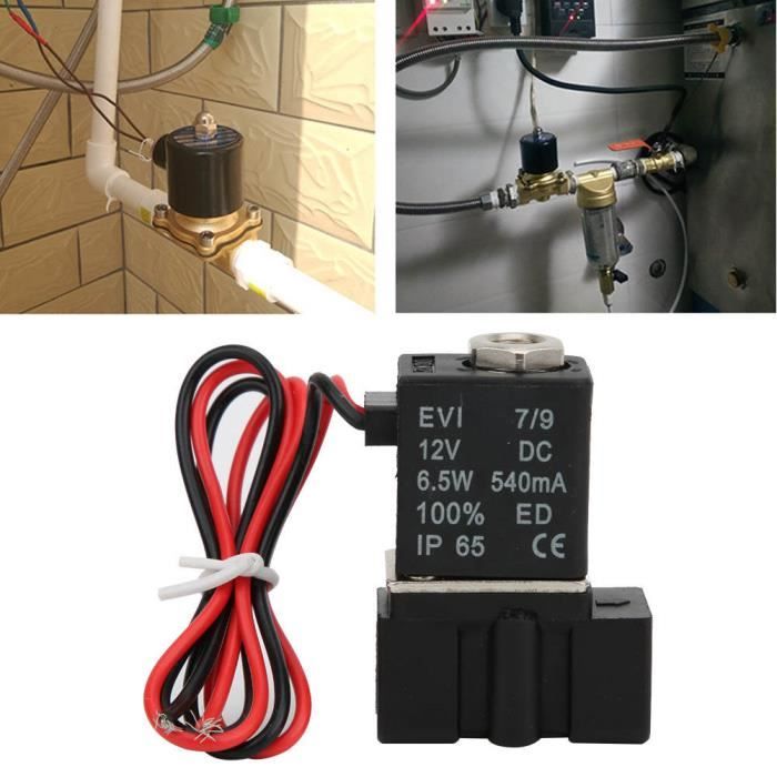 Électrovanne Eau 1/2" DC12V Normalement Fermée - Laiton Et Plastique, Pour Purificateur, Machine à Laver, Distributeur - Pression 0.02-0.8 MPa