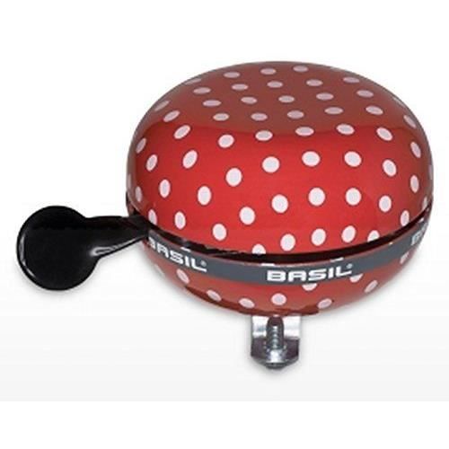 Sonnette de vélo Basil Big Bell Ding Dong Polka dot Rouge/Blanc 80 mm - Mixte - BASIL