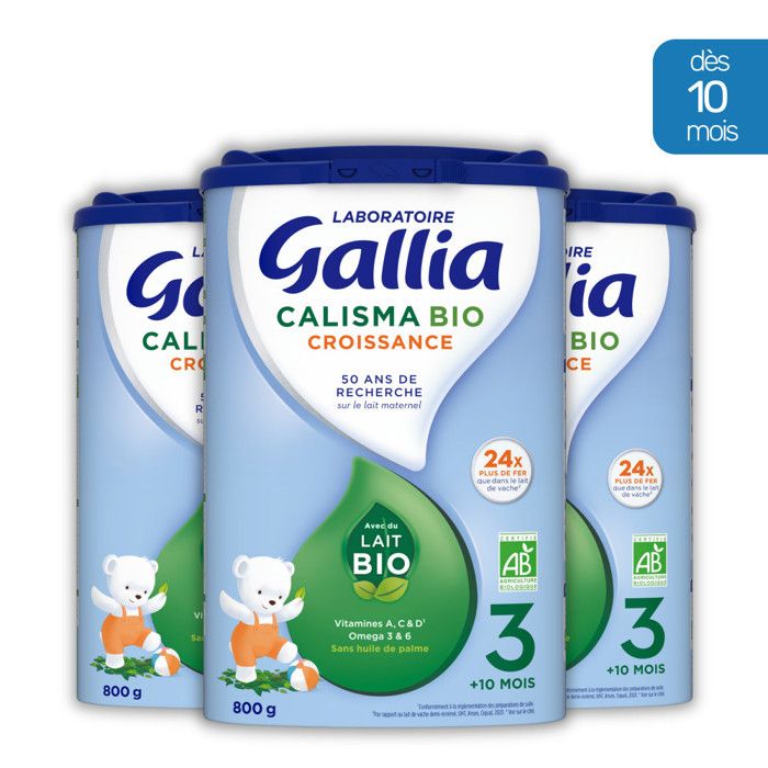 Laboratoire Gallia Calisma 3 Bio Lait En Poudre Pour Bebe Bio De 10 A 36 Mois 800g Packx3 Achat Vente Lait De Croissance Laboratoire Gallia Calisma 3 Bio Lait En