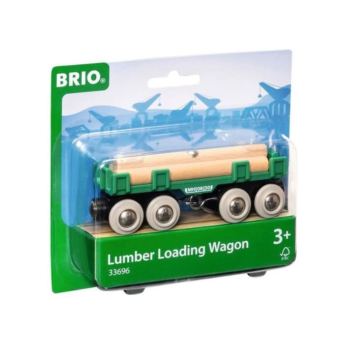 Brio World Wagon Convoyeur de Bois - Accessoire aimanté pour circuit de train en bois - Ravensburger - Mixte dès 3 ans - 33696
