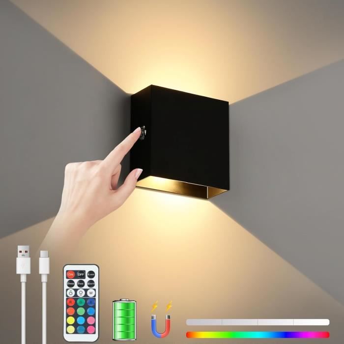 Applique murale LED Curio, aspect bois