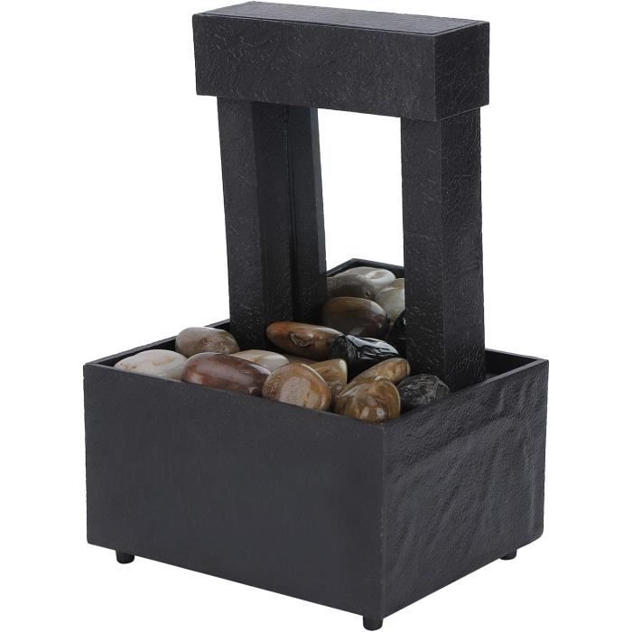 Fontaine De Table HEMOTON - Pot Cascade Céramique Noir - Décor Jardin Ou Intérieur - 15x12cm
