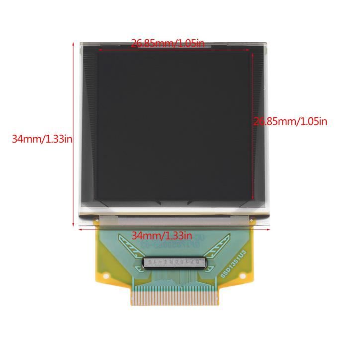 Module D'affichage OLED 1,5 Pouces SH1107 - 128x128 Pixels, Interface I2C, Pour Arduino, STM32