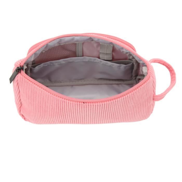 Petit Sac à Main Trousse De Toilette Nylon Pêche Avec Gland - Neuf