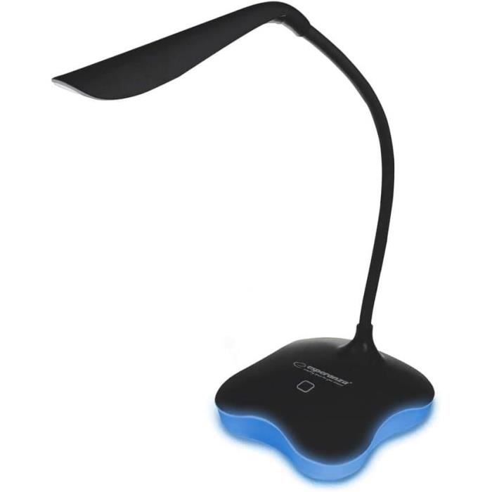 Lampe de bureau - ESPERANZA - MIMOSA Noir - LED 3W - Bras mobile - Filtre spécial