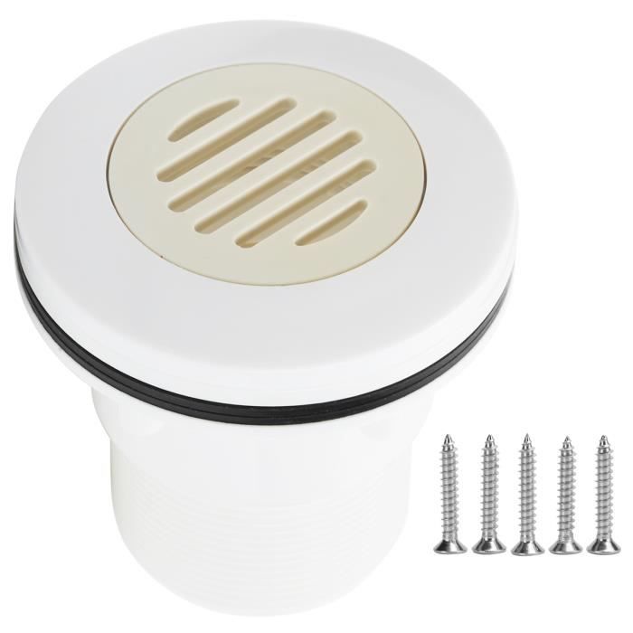 Buse Aspiration Piscine 2,2 Pouces Filetage Mâle – En ABS Blanc, Avec 5 Vis | Pour Évacuation Eaux Usées, Étang, Spa | Accessoire Installation Pompe