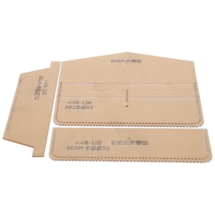 Lederen Sjabloon voor Leerwerk, Acryl Portemonnee Mal DIY Handwerk Set, 4 Stks for Kunsthandwerk en DIY-projecten