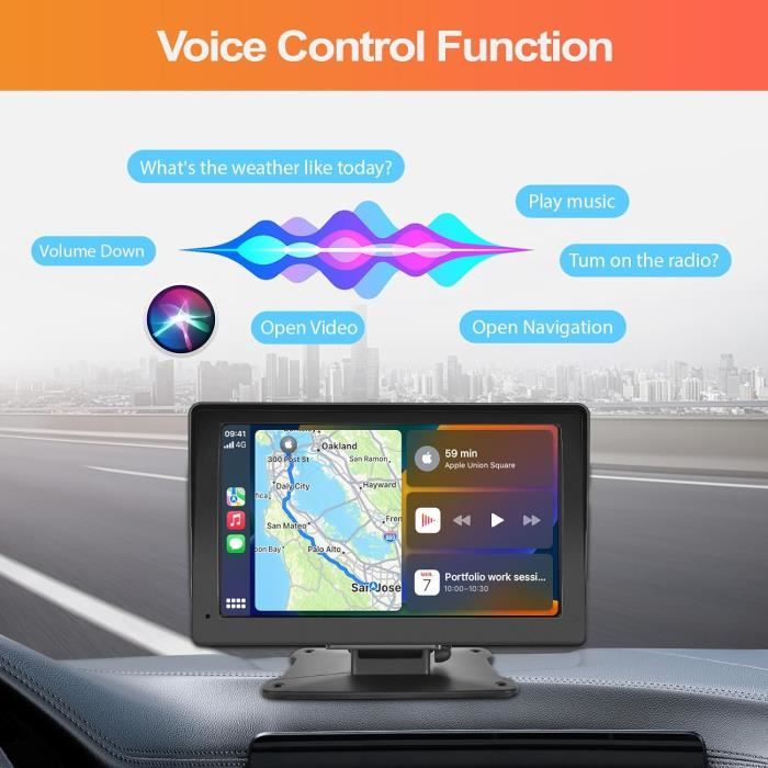 Autoradio Android 13 1 Din Avec écran Tactile 6,9" – CarPlay & Android Auto Sans Fil, GPS, WiFi, Caméra De Recul
