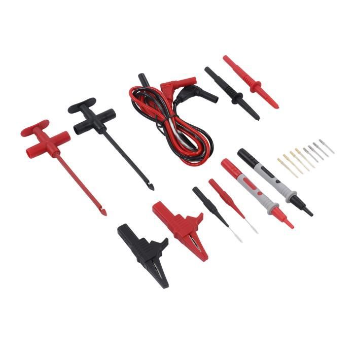 Kit Test Multimètre Senven (2 Sets) - Pinces Crocodiles, Sondes, Fiches Bananes 4mm - Pour Électricité, Laboratoire