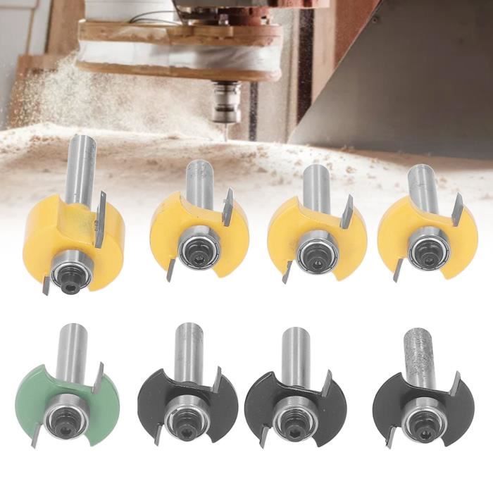 Wilsonzin Fraise à Rainurer Bois - Mèche Toupie 6mm Lot De 3 Outils Menuiserie Rainure Languette