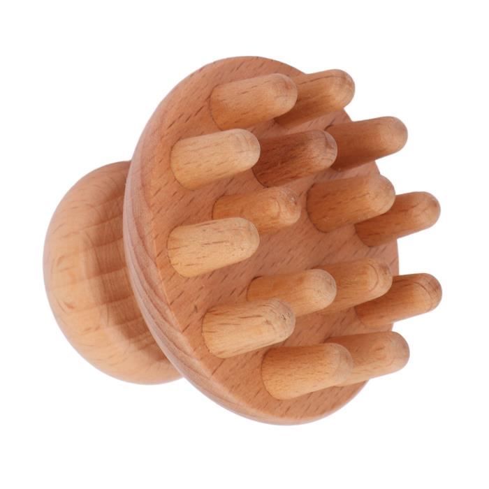 JK15608-Masseur De Thérapie Aux Champignons En Bois,outil Portable,peigne De Massage De Tête