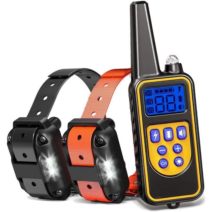 Comparer les prix de Leytn® Collier de dressage pour chien Collier anti aboiement chien électrique étanche rechargeable avec Télécommande Deux Collier