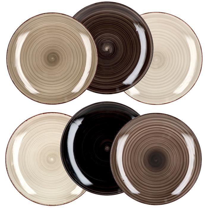 Set de 6 assiettes plates Grey 27cm Set de 6 assiettes plates Grey 27cm