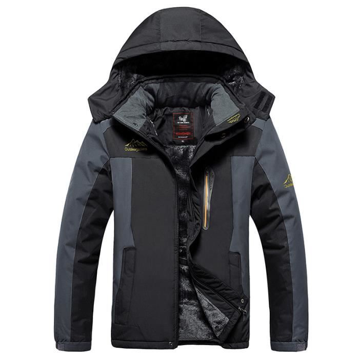 Blouson de Ski Homme de Marque Imperméable Doublé Polaire Hiver Chaude  Alpinisme Extérieur Veste Hommes - Cdiscount Sport