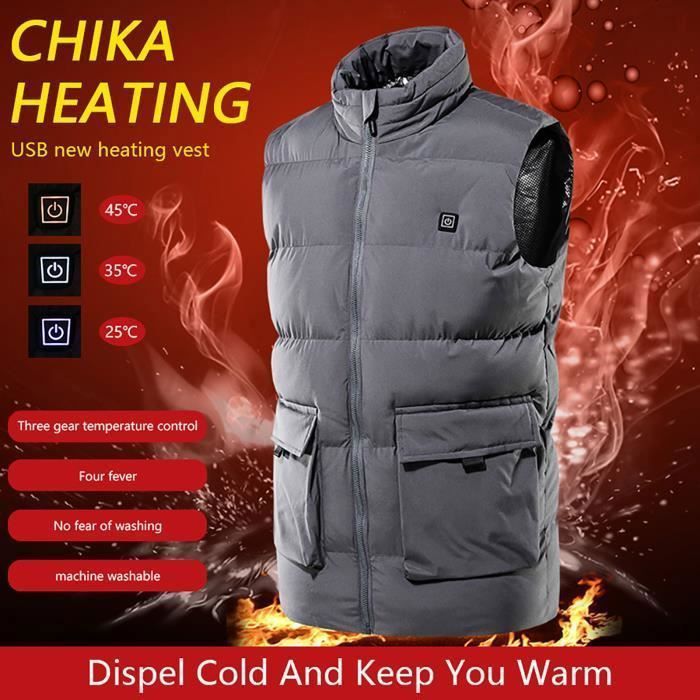 Gilet Chauffant Homme Femme Veste Gilet Chauffant éLectrique Chaud Chauffante ÉLectrique Usb VêTement De Chauffage Avec Chauffé RéGlables Gilet Chaud Lavable Pour Hiver Moto Chasse