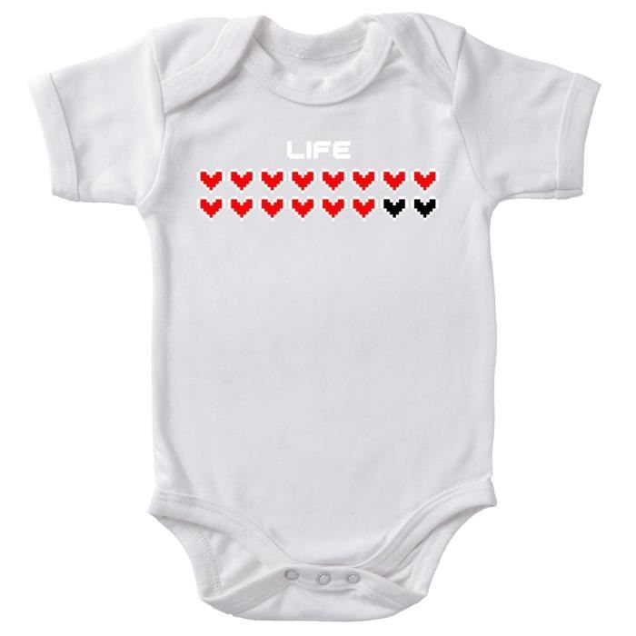 Body Bebe Manches Courtes Blanc Parodie Jeux Video Pixel Pixel Design Life Body Bebe De Qualite Superieure De Taille 18 Mois Blanc Cdiscount Pret A Porter