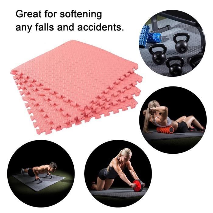 Tapis Musculation 8 PCS Tapis de Protection de Sol 60 x 60cm Dalles en Mousse pour Sport ...