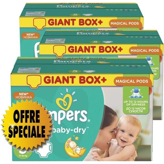 Pampers Taille 5 84 couches bébé active baby dry Cdiscount