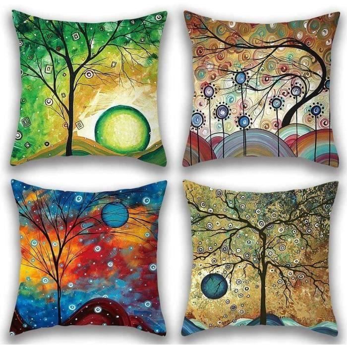 Lot De 4 Housses De Coussin Velours 45x45 Cm – Déco Élégante Pour Canapé, Lit Et Salon (B1601)