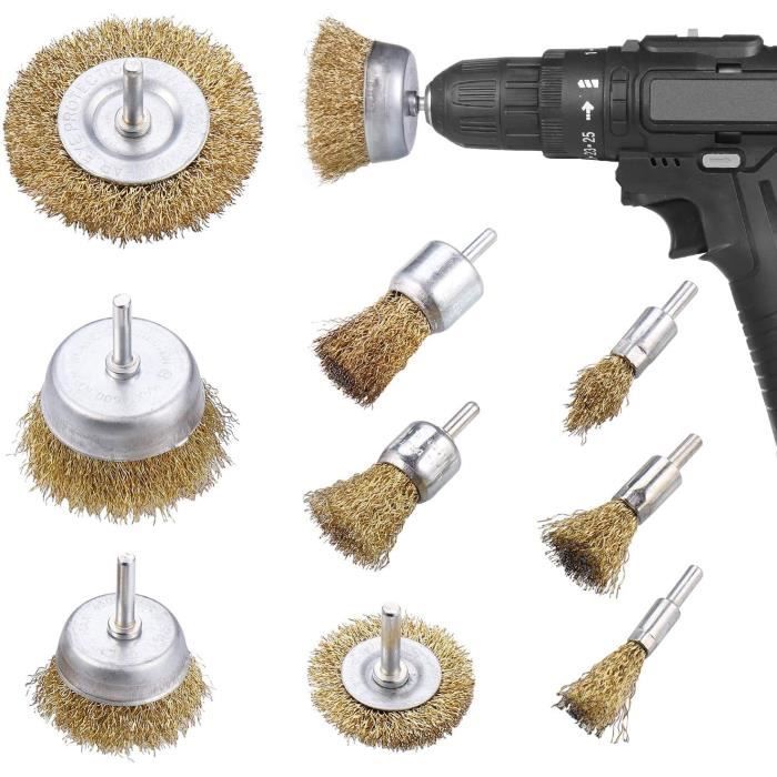 Lot De 45 Brosses Métalliques Pour Perceuse/outil Rotatif – Laiton & Acier, Diamètres 5 à 25mm