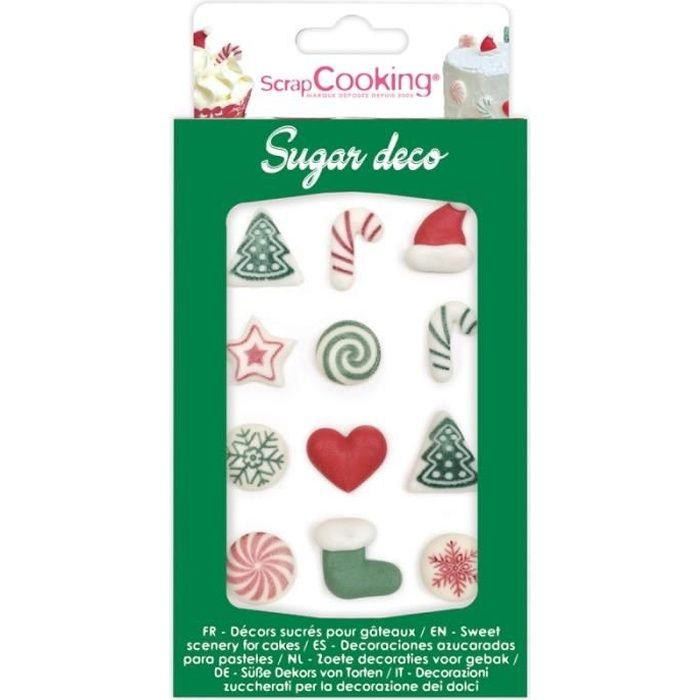 Décoration en sucre pour gâteaux - Décos Noël - 12 pcs