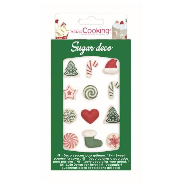 4 Figurines Plastique Pour Bûche De Noël - Déco Dessert De Fête - 13.5x10.5x2.5cm