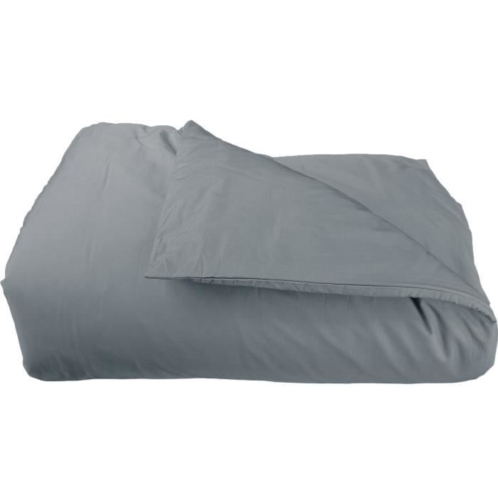Housse Couette + Taie D'oreiller 100% Coton Percale Uni, 80 Fils/cm²
