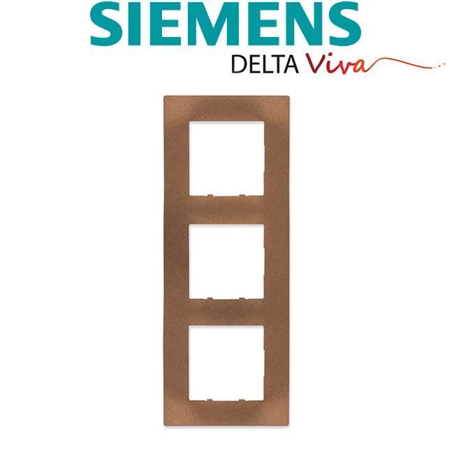 Plaque Triple Métal Marron Siemens DELTA VIVA